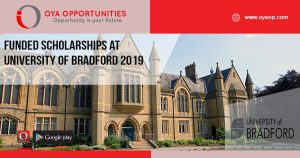 Funded Scholarships at University of Bradford 2019