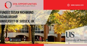 Funded Susan Richmond Scholarship, University of Sussex UK