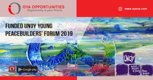 Funded UNOY Young Peacebuilders’ Forum 2019