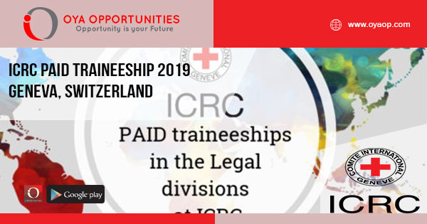 ICRC Paid Traineeship 2019 – Geneva, Switzerland