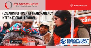 Research Officer Jobs at Transparency International, London