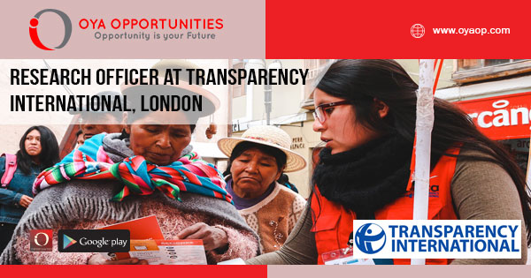 Research Officer Jobs at Transparency International, London