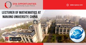 Academic Jobs at Nanjing University, China
