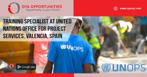 UN Jobs in Spain. Training Specialist at UNOPS (United Nations Office for Project Services).