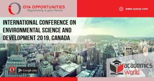International Conference on Environmental Science and Development 2019, Canada