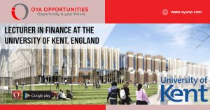 Lecturer in Finance at the University of Kent, England