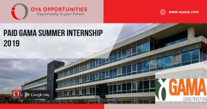 Paid GAMA Summer Internship 2019