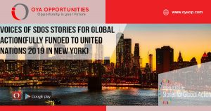 Voices of SDGs Stories for Global Action(Fully Funded to United Nations High-Level Political Forum 2019 in New York)