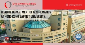 Head of Department of Mathematics at Hong Kong Baptist University, Hong Kong