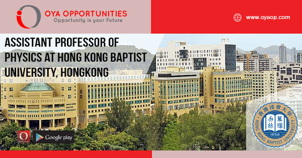 Assistant Professor of Physics at Hong Kong Baptist University, Hongkong