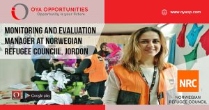 Monitoring and Evaluation Manager at Norwegian Refugee Counciil, Jordon