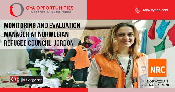 Monitoring and Evaluation Manager at Norwegian Refugee Counciil, Jordon