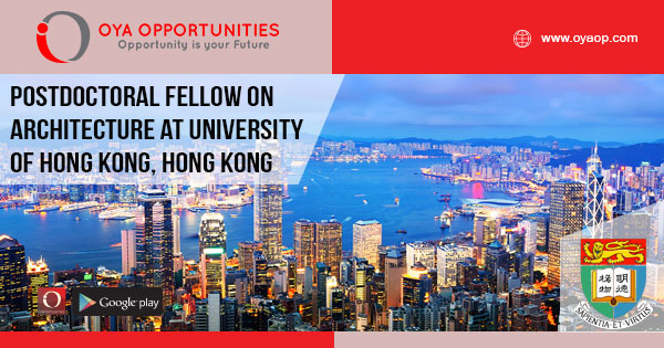 Postdoctoral Fellow on Architecture at University of Hong Kong, Hong Kong