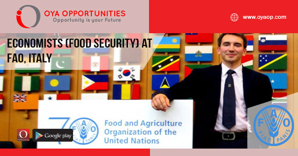 Economists (Food Security) Jobs at FAO, Italy