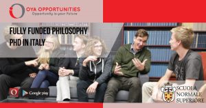 Fully Funded Philosophy PhD in Italy