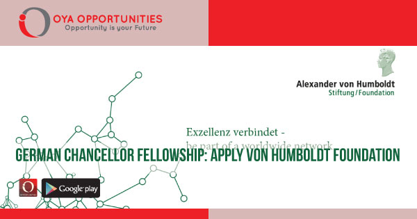 German chancellor fellowship | apply Alexander von Humboldt foundation