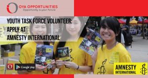 Youth Task Force Volunteer | Apply at Amnesty International