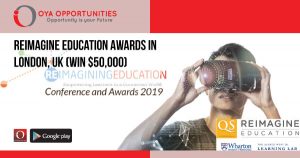 Reimagine Education Awards in London, UK (Win $50,000)