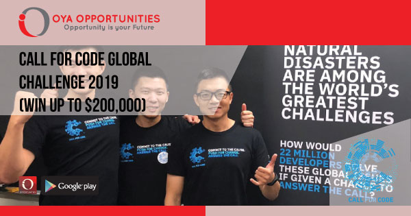 Call for Code Global Challenge 2019 (win up to $200,000)