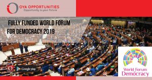 Fully Funded World Forum for Democracy 2019