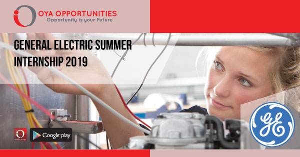 General Electric Summer Internship 2019