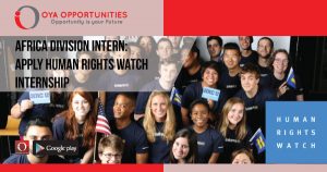 Africa Division Intern | Apply Human Rights Watch Internship