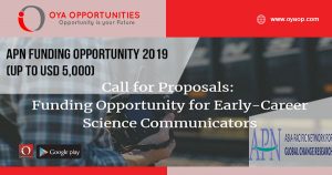 APN Funding Opportunity 2019 (Up to USD 5,000)