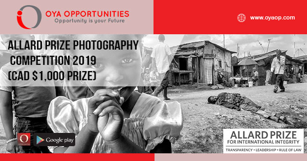 Allard Prize Photography Competition 2019 (CAD $1,000 Prize)