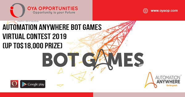 Automation Anywhere Bot Games Virtual Contest 2019 (up to$18,000 prize)