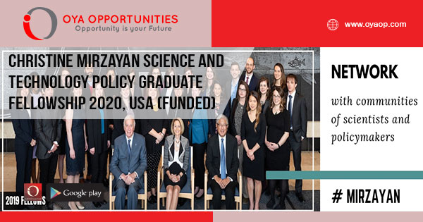 Christine Mirzayan Science and Technology Policy Graduate Fellowship 2020, USA (Funded)