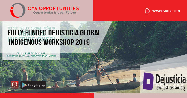 Fully Funded Dejusticia Global Indigenous Workshop 2019