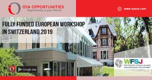 Fully Funded European Workshop in Switzerland,2019