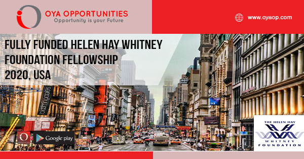 Fully Funded Helen Hay Whitney Foundation Fellowship 2020, USA