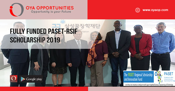 Fully Funded PASET-RSIF Scholarship 2019