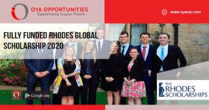 Fully Funded Rhodes Global Scholarship 2020