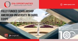 Fully Funded Scholarship American University in Cairo, Egypt