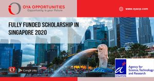 Fully Funded Scholarship in Singapore 2020