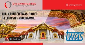 Fully Funded TWAS-BIOTEC Fellowship Programme