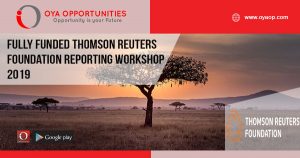 Fully Funded Thomson Reuters Foundation Reporting Workshop 2019