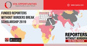 Funded Reporters Without Borders Break Scholarship 2019