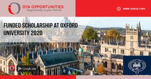 Funded Scholarship at Oxford University 2020