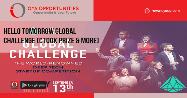 Hello Tomorrow Global Challenge (€100K prize & more)