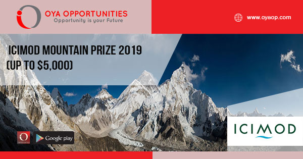 ICIMOD Mountain Prize 2019 (Up to $5,000)