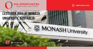 Lecturer jobs at Monash University, Australia