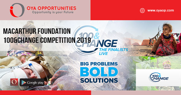 MacArthur Foundation 100&Change Competition 2019