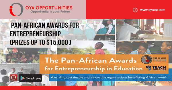 Pan-African Awards for Entrepreneurship(prizes up to $15,000 )
