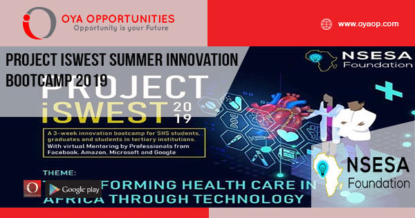 Project iSWEST Summer Innovation Bootcamp 2019
