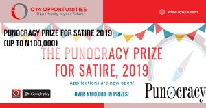 Punocracy Prize for Satire 2019 (up to N100,000)