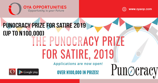 Punocracy Prize for Satire 2019 (up to N100,000)