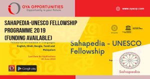 Sahapedia-UNESCO Fellowship Programme 2019 (Funding available)
